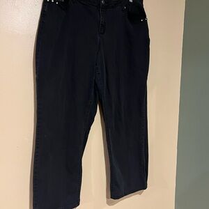 Earl Jean Women's Size 22W Black Straight Leg Rhinestone Jeans